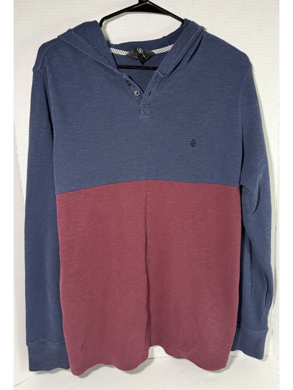 Volcom TwoTone Henley  Casual Pullover Lightweight Hoodie Men’s Sz M
